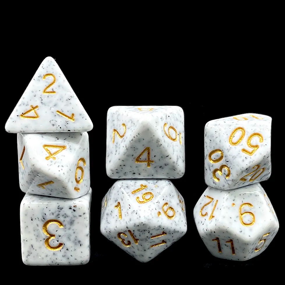 Set de 7 Dés - Granite Doré