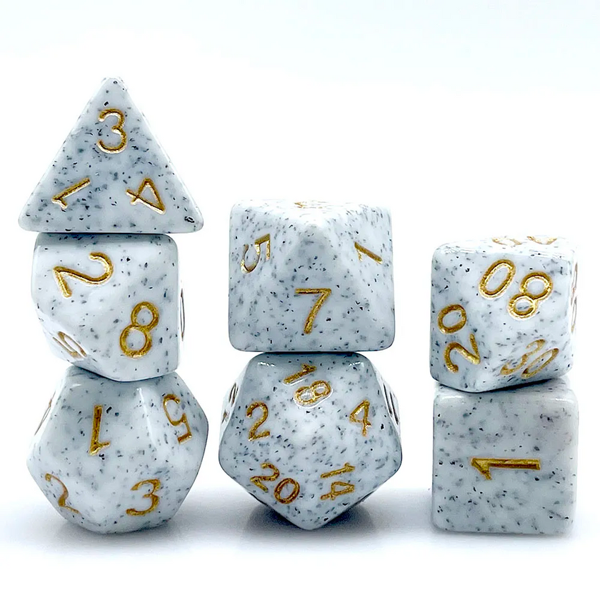 Set de 7 Dés - Granite Doré