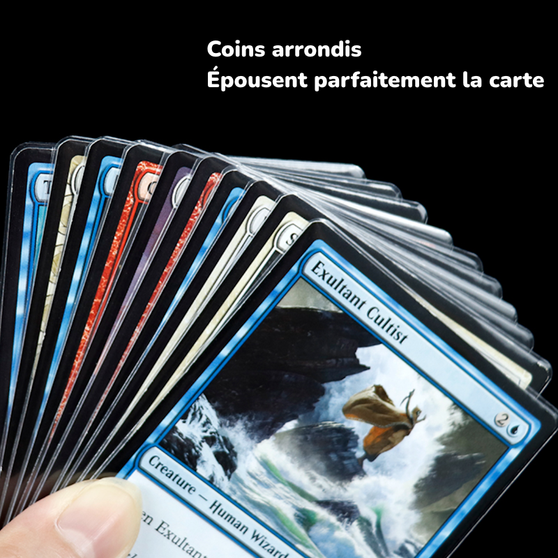 Paquet de 100 protège-cartes transparentes arrondies (Perfect Fit)