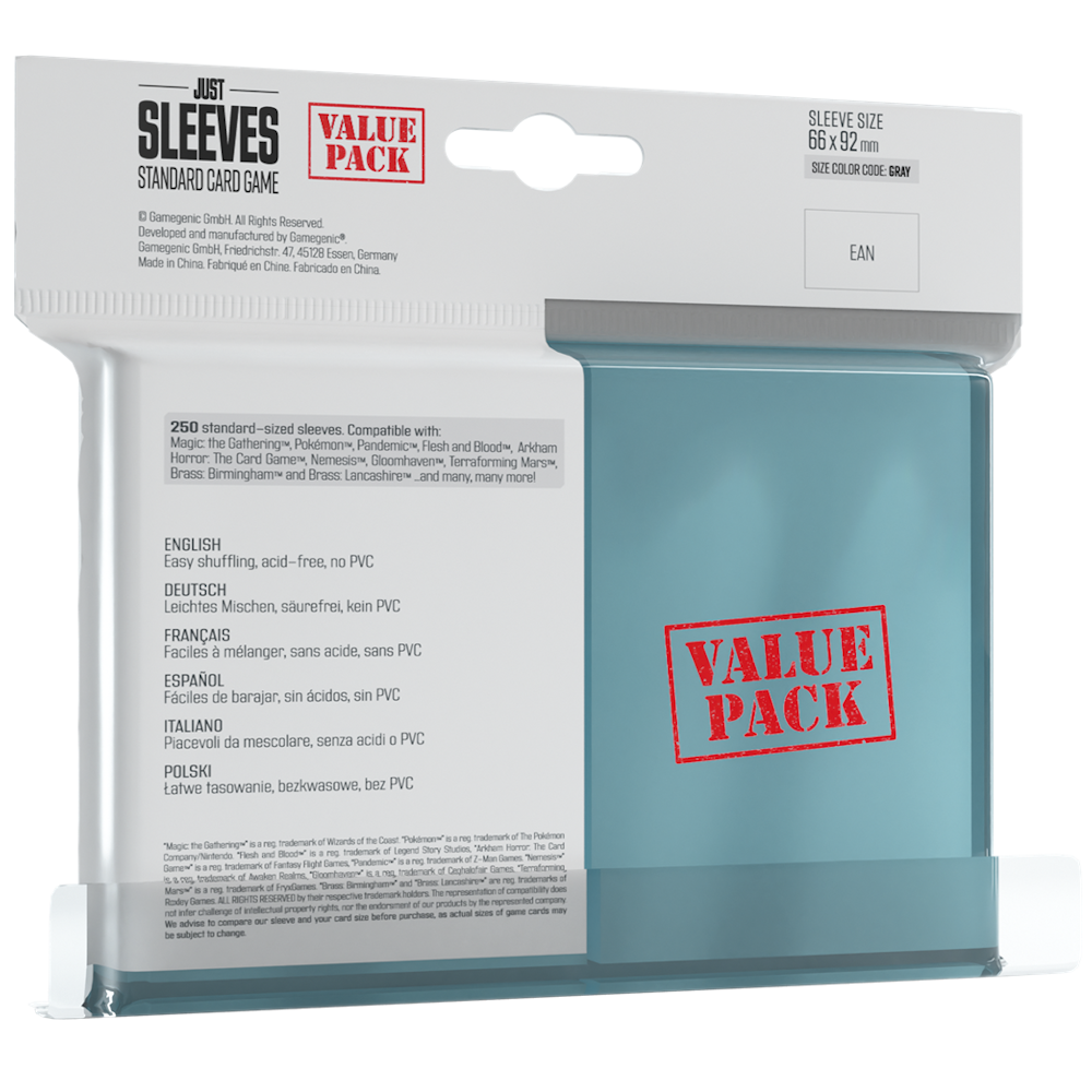 250 Just Sleeves Clear - GameGenic