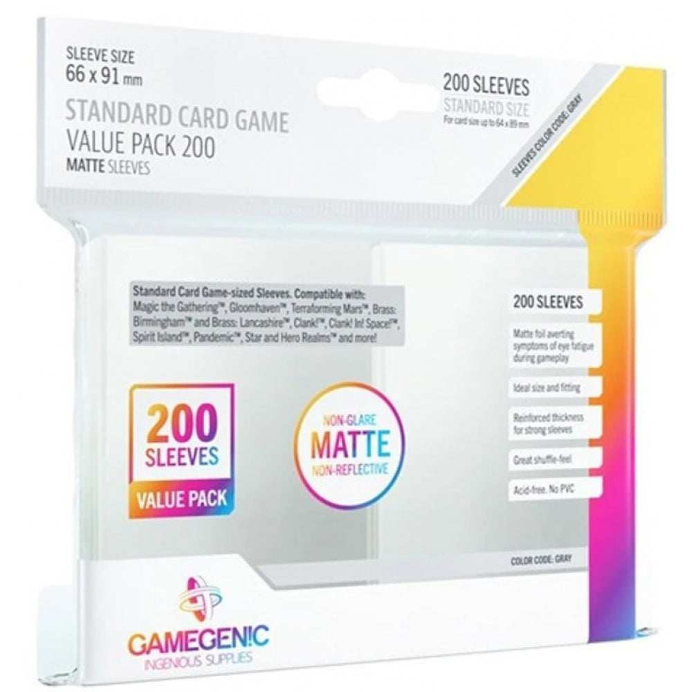 200 Matte Sleeves Clear - GameGenic