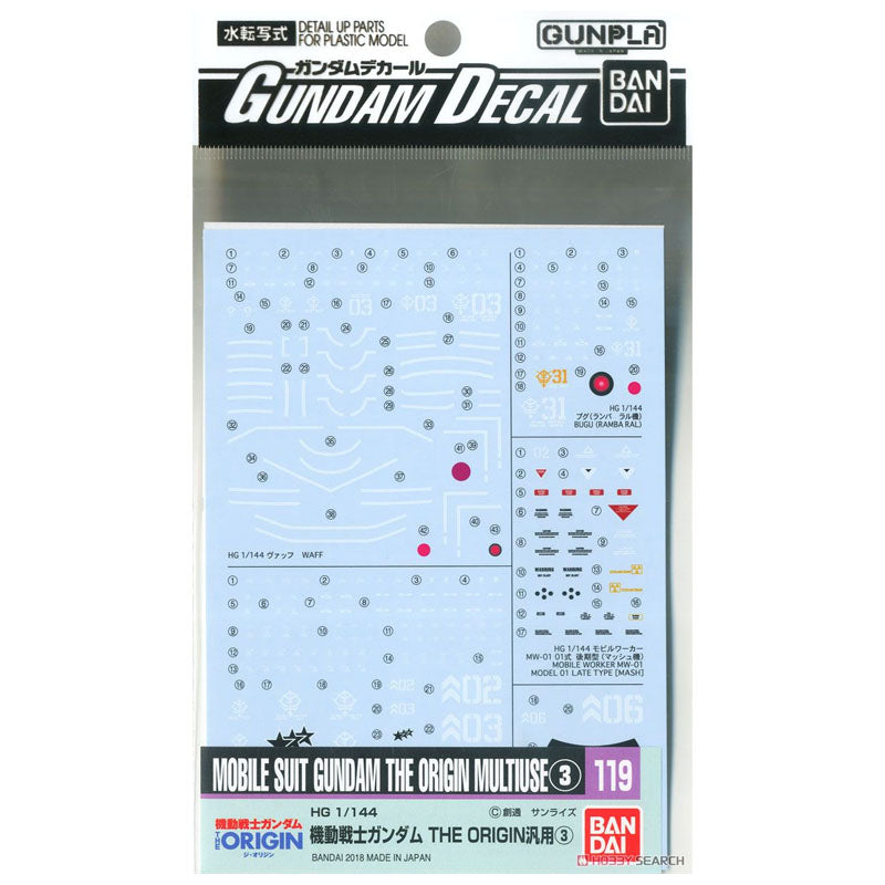 Water Decals – Gundam The Origin Multi Use 3
