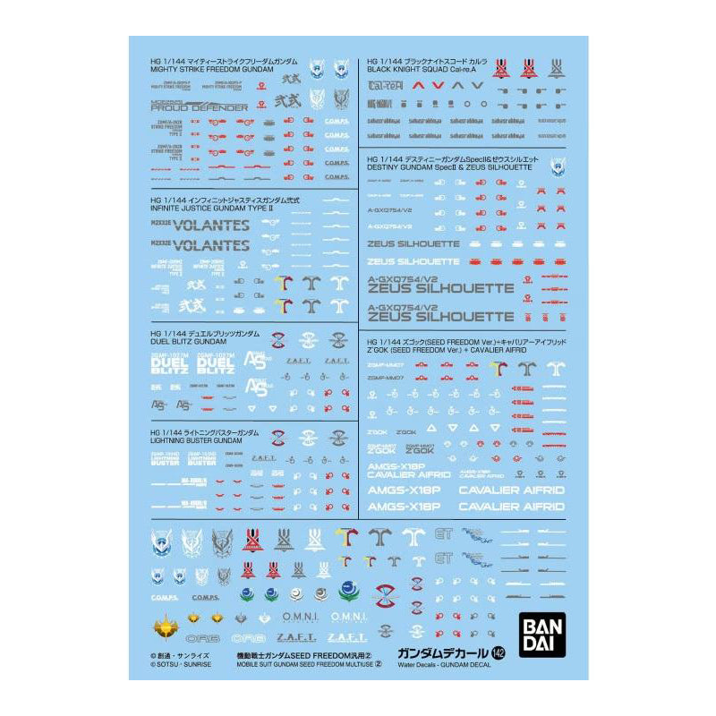 Water Decals – Gundam SEED Freedom Multi Use 2