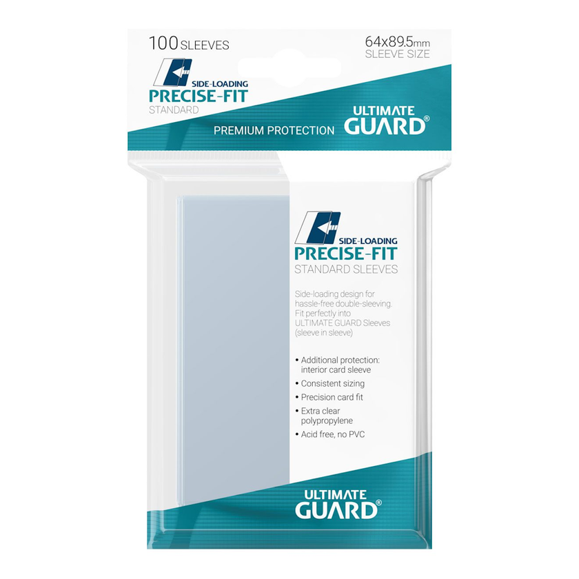 Paquet de 100 Ultimate Guard Precise-Fit Sleeves Standard Size Side-Loading (Perfect Fit)