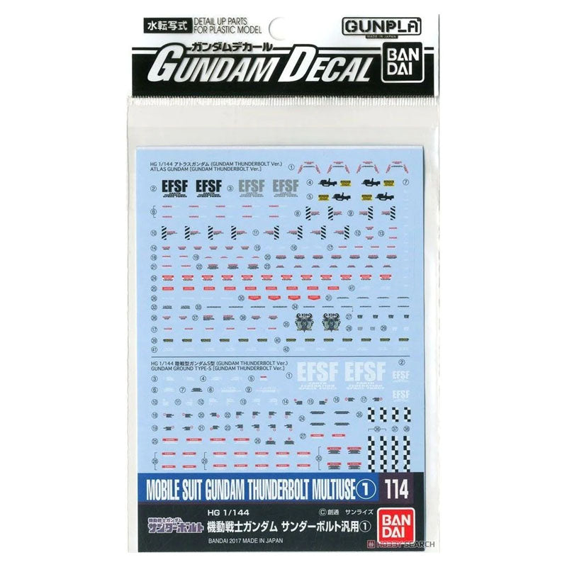 Water Decals – Mobile Suit Gundam Thunderbolt Multi Use 1